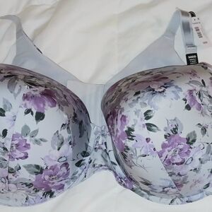 Torrid Purple and White Floral Bra PERFECT T SHIRT BRA SIZE 50 DD